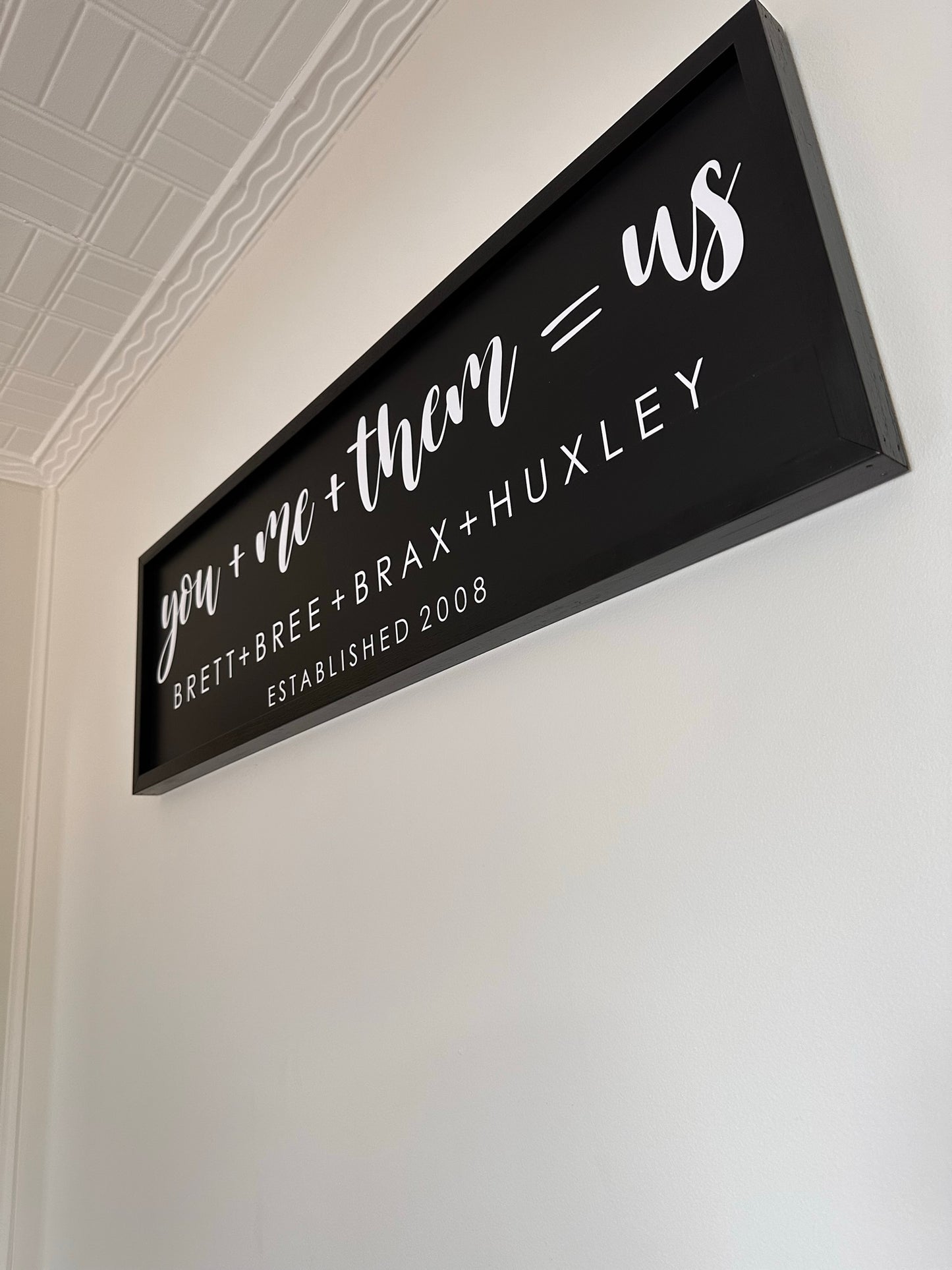You + Me + Them = Us Personalised Family Name