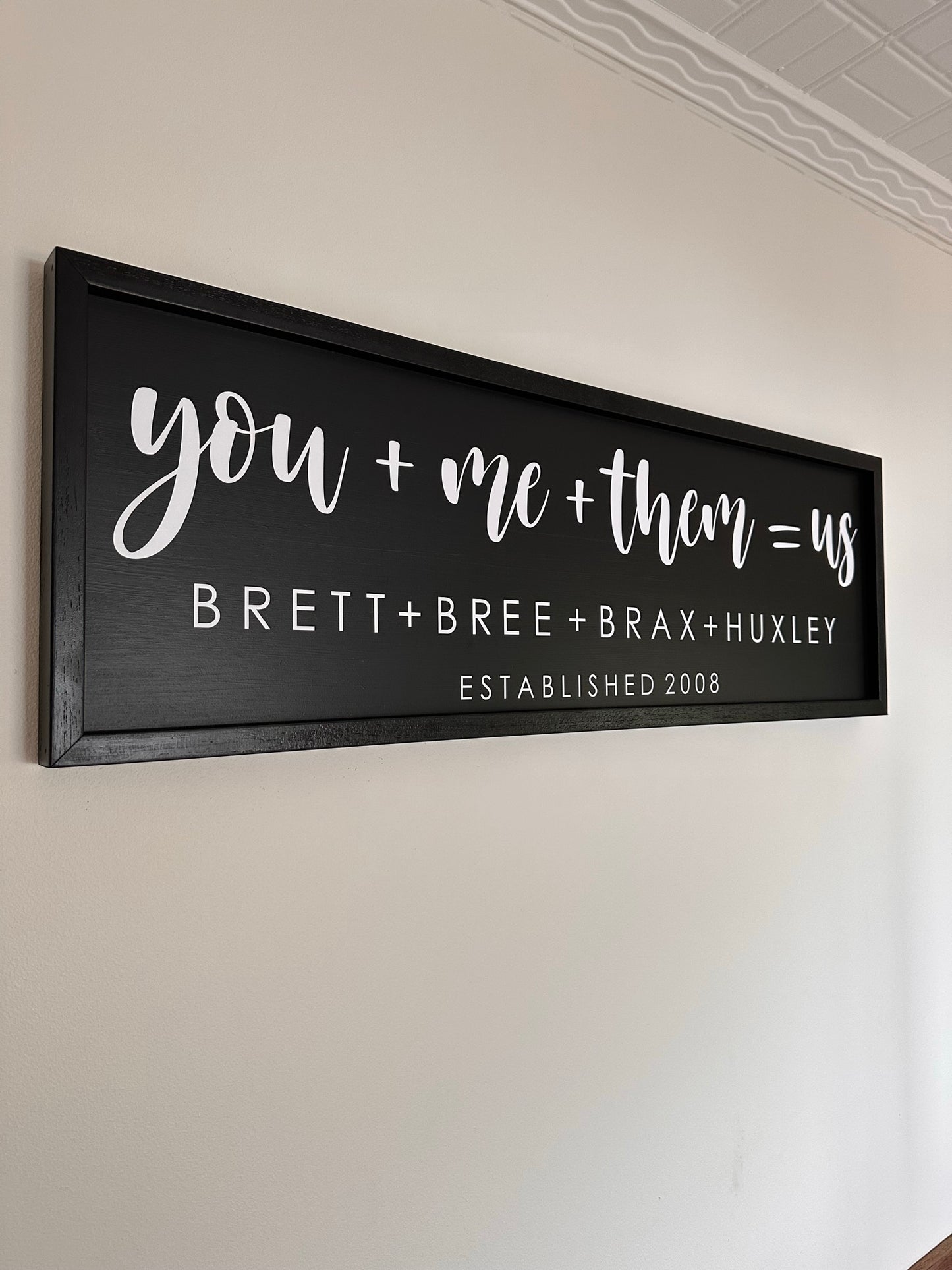 You + Me + Them = Us Personalised Family Name
