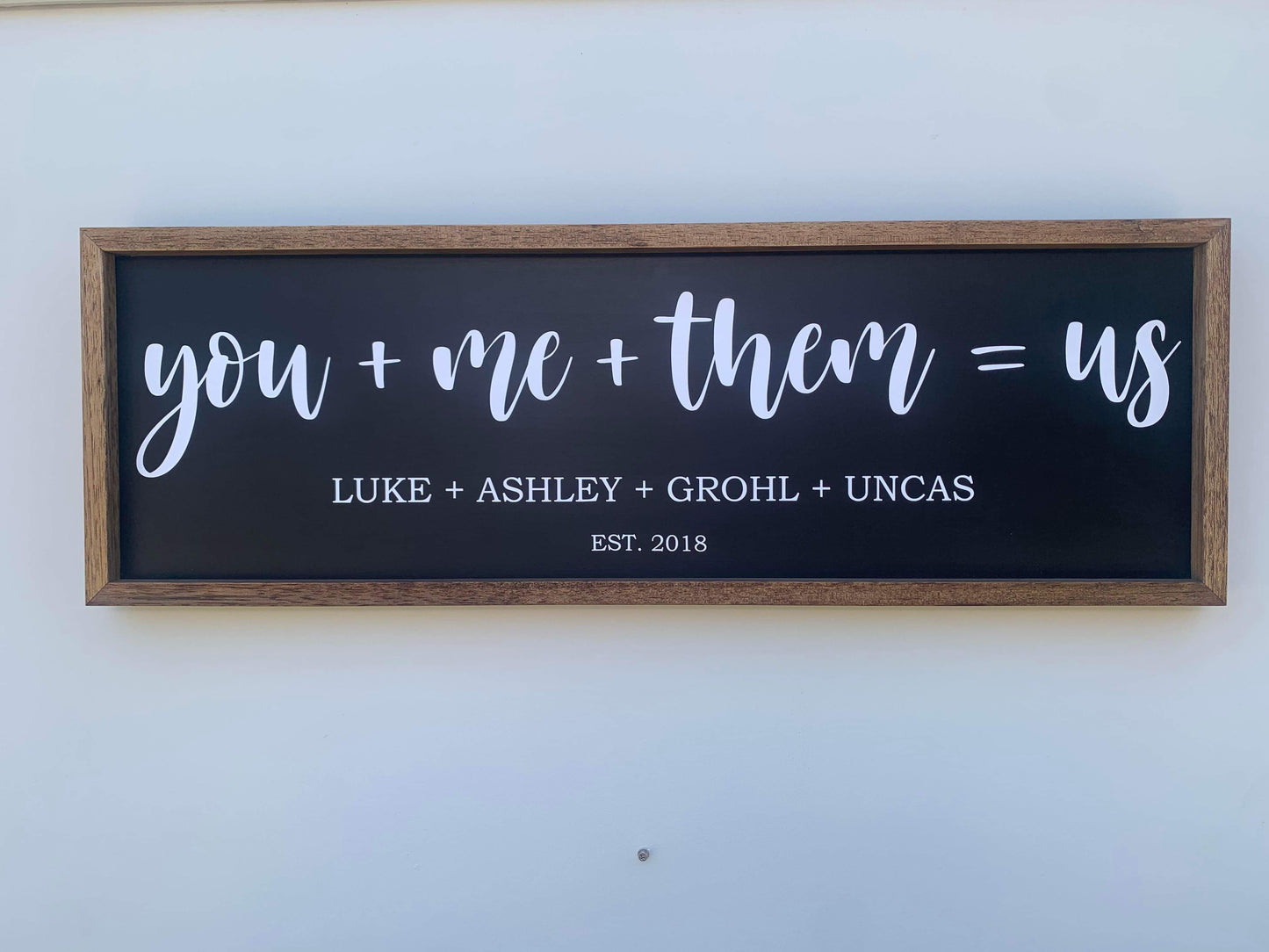 You + Me + Them = Us Personalised Family Name