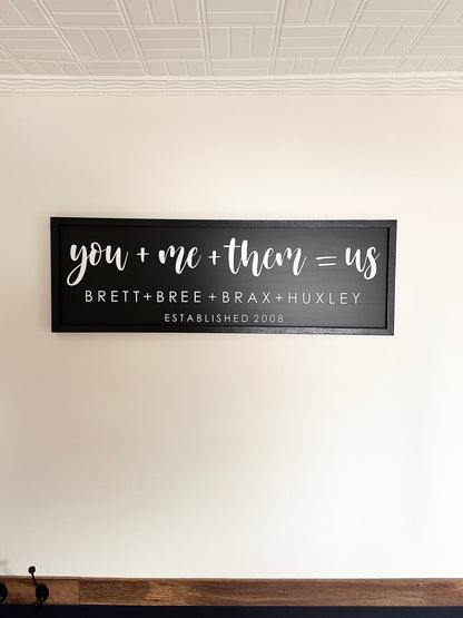 You + Me + Them = Us Personalised Family Name
