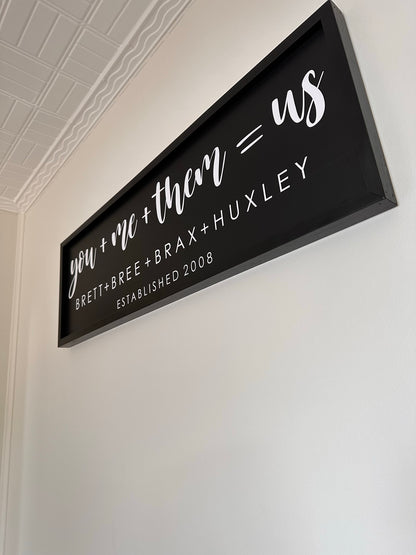 You + Me + Them = Us Personalised Family Name