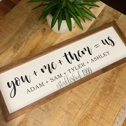 You + Me + Them = Us Personalised Family Name